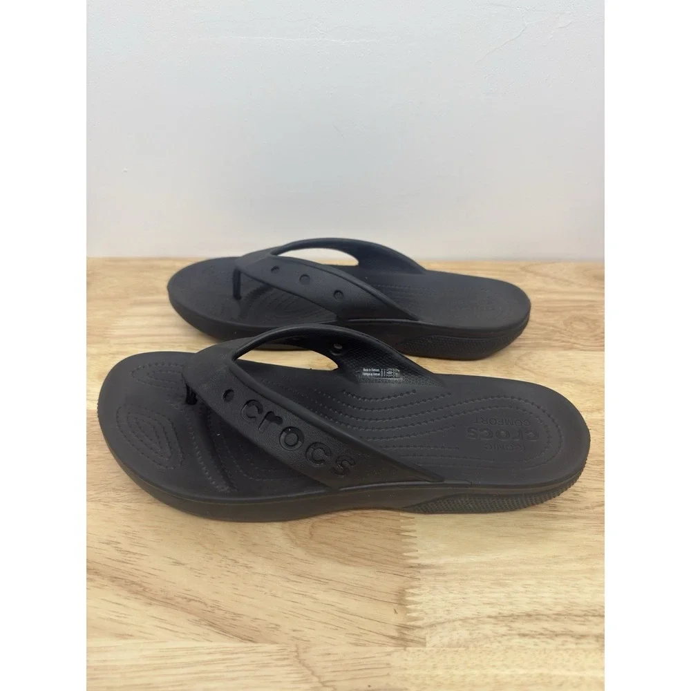 Crocs Baya II Flip 10‎ Men's Flip Flop Sandals Black Slip-On Shoes #46